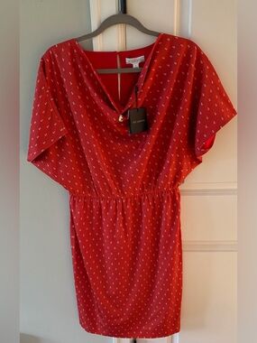 St. John Sport Red Dress with White Anchor Print